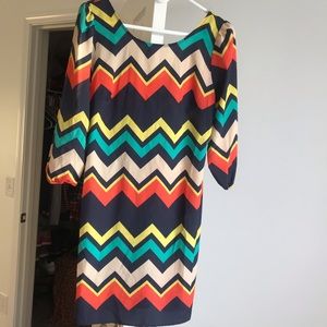 ShopHopes Chevron Zip Back Shift Dress